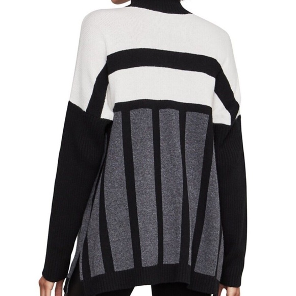 BCBGMaxAzria Color Block Funnel Neck Tunic Sweater Size XXS - Picture 4 of 10